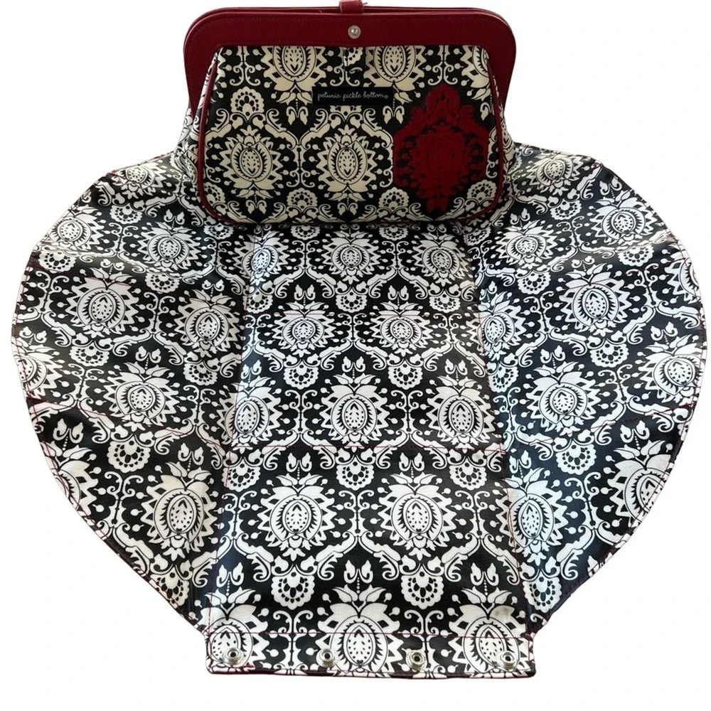 PETUNIA PICKLE BOTTOM red and black diaper changing clutch bag